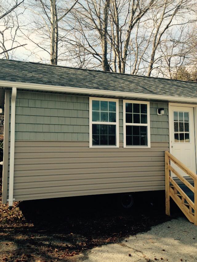 My siding will look like this - vinyl siding on bottom with cedar shake on top. It reminds me of the Cape with the cedar shake. It will likely be different colors, though.