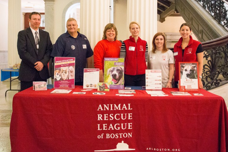 That's me in the grey t-shirt. Wow, I'm short. But I'm surrounded by some amazing people at the MA Humane Lobby Day.