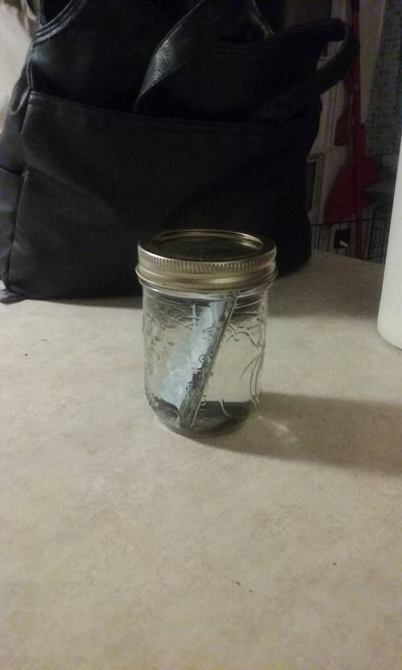 What's this, you ask? A credit card in water, which is now frozen.