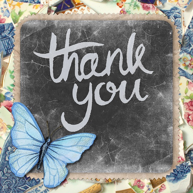 thank u card butterfly